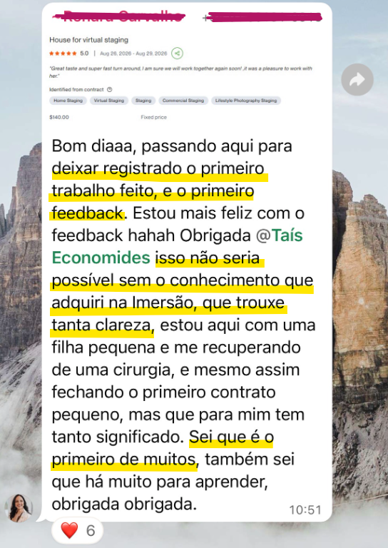 Depoimento de Ronara após conquistar seu primeiro projeto