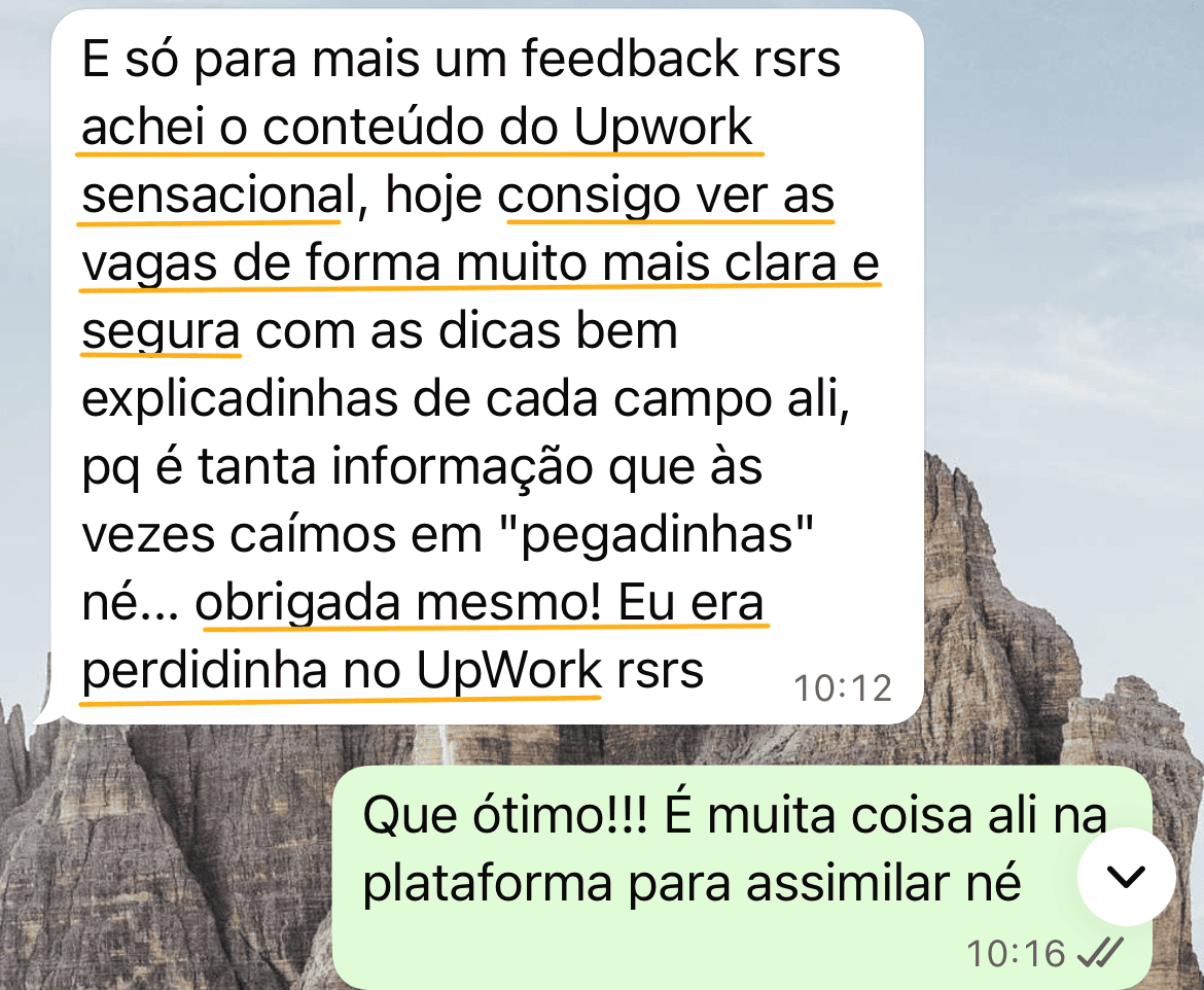 Depoimento de participante da Imersão